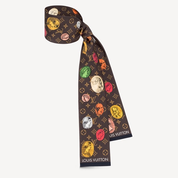 RARE Louis Vuitton Twilly Bandeau Fornasetti Greco Roman Design - Picture 7 of 9